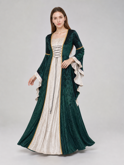 Medieval Renaissance-Style Dress with Train