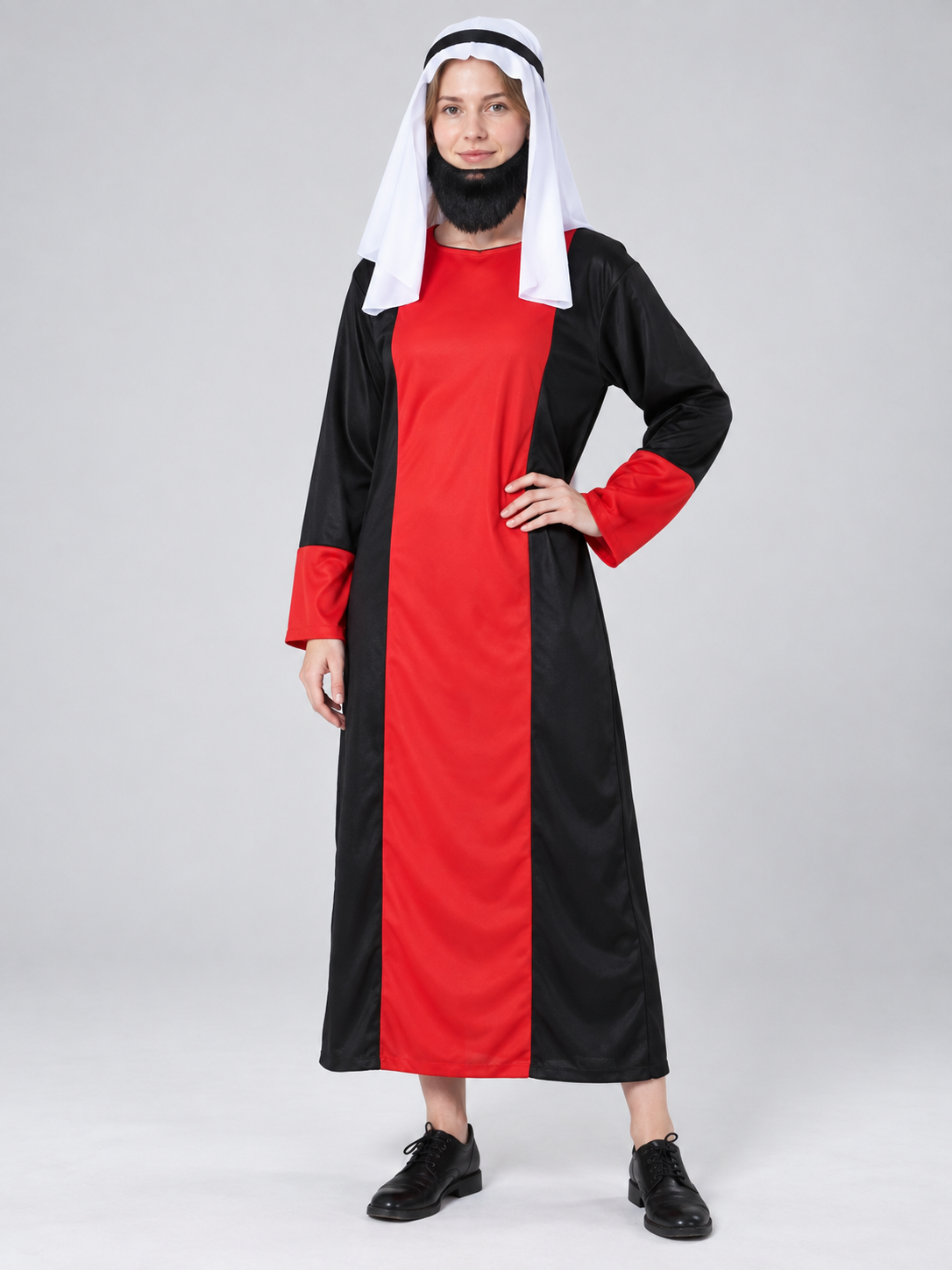 Carnival Costume with Head Scarf and Attached Beard