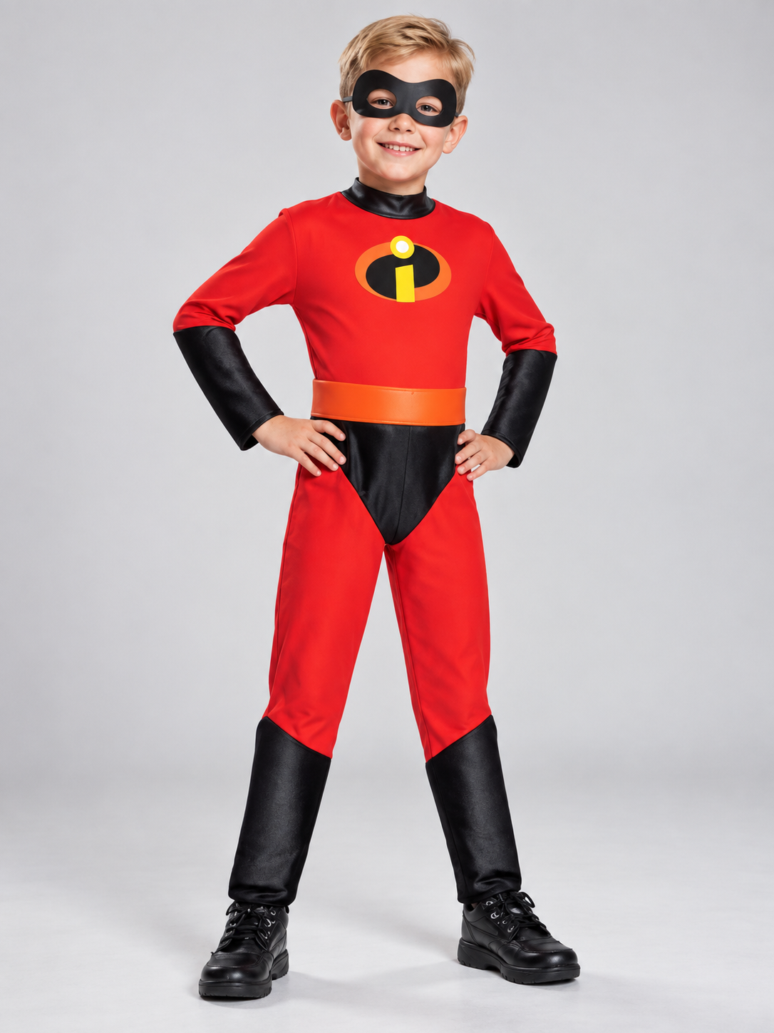 Kids' Superhero Carnival Costume, Red, with Mask