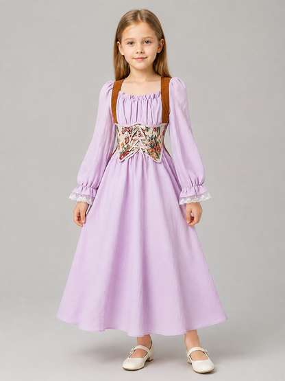 Lavender Dress for Girls with a Corset Panel Costume Dresses detail