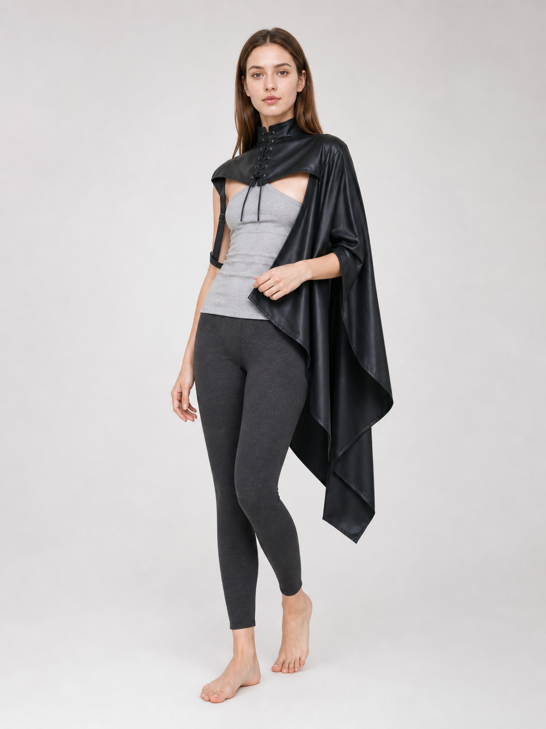 Medieval Hoodless Cloak in Gothic Style