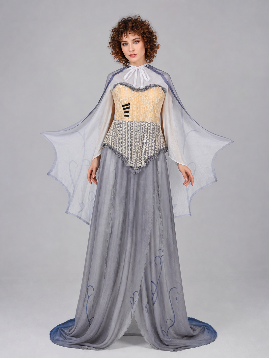 Gothic Vampire Costume with Corset and Cape
