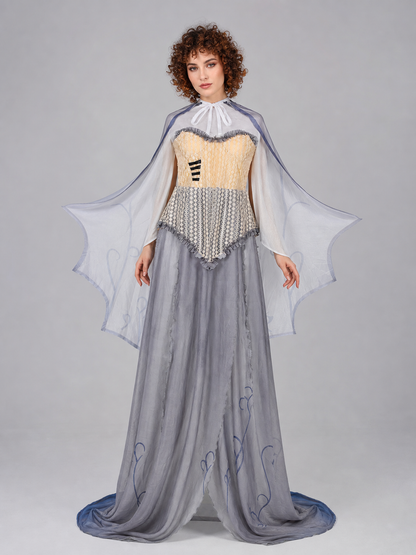Gothic Vampire Costume with Corset and Cape