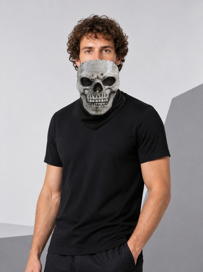 Gray and White Skull Carnival Mask for Halloween