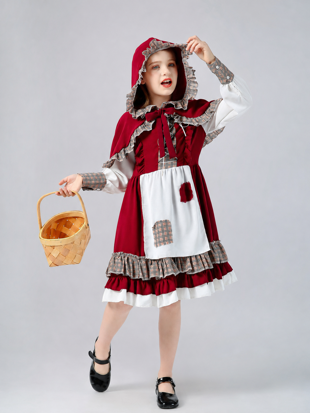 Children’s Little Red Riding Hood Costume: Dress and Cape