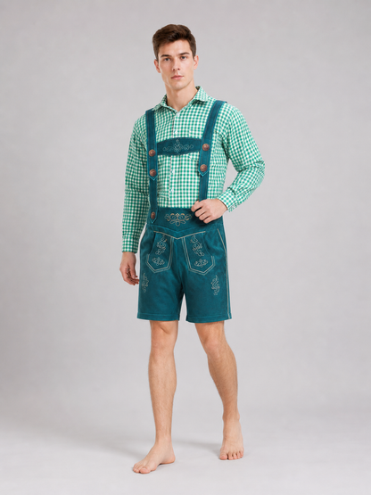 Plaid Bavarian-Style Shirt for Oktoberfest