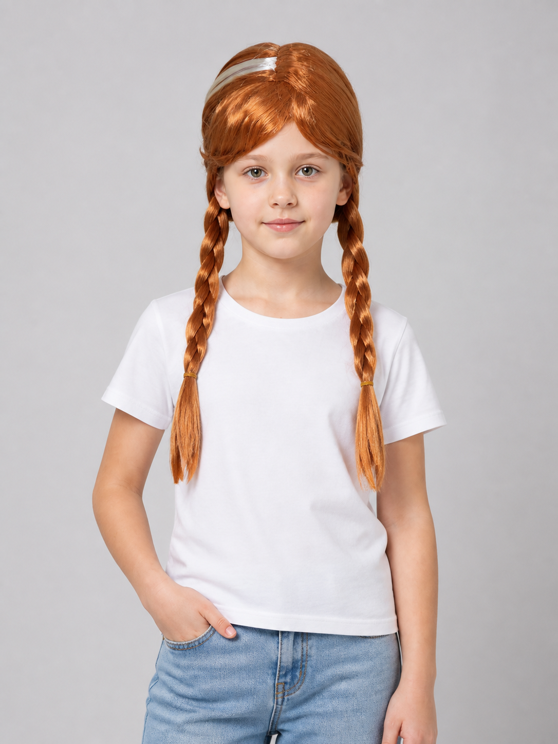 Halloween and cosplay carnival wig with two braids Costume Wigs detail