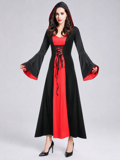 Vampire Costume with Lacing and Wide Sleeves