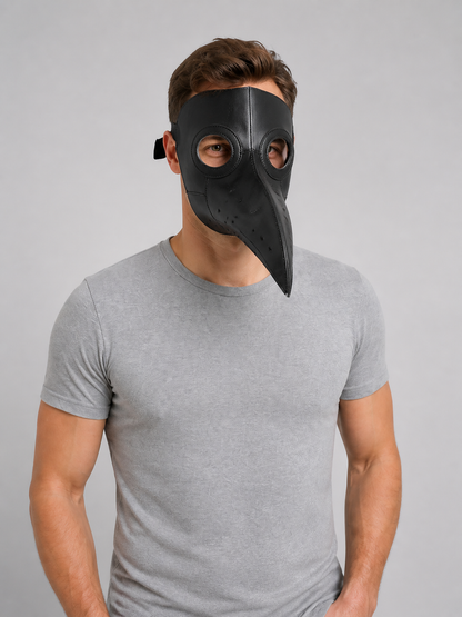 Carnival Headwear, Black Mask with a Bird Beak Costume Masks detail