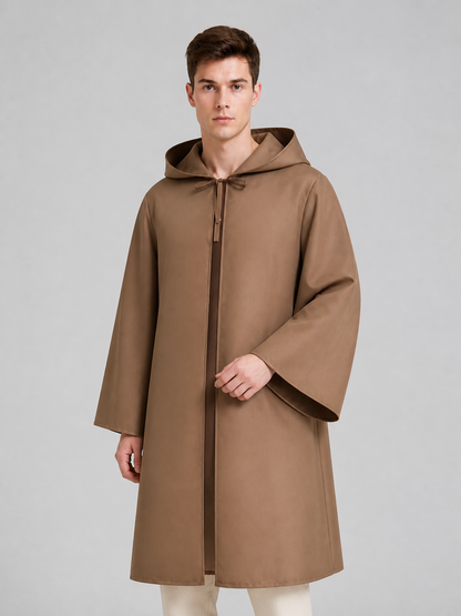 Long Brown Hooded Carnival Cloak Costume Capes detail