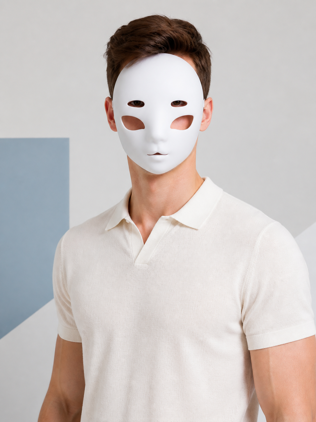White Carnival Mask for Halloween and Cosplay Costume Masks detail