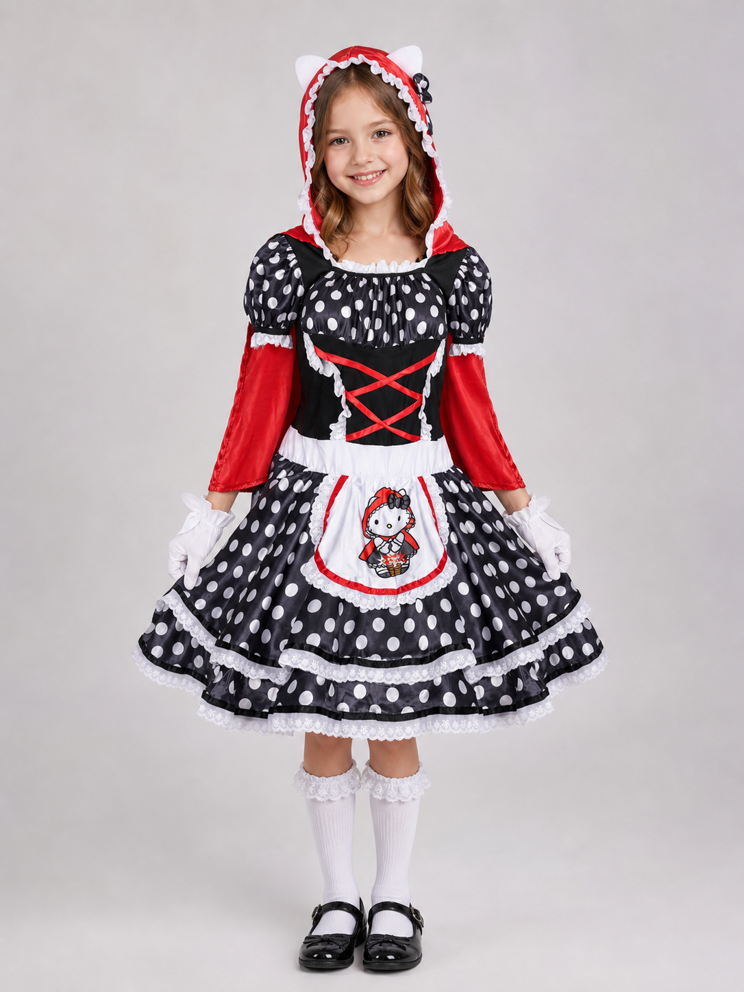 Costume Dress with Hood and Gloves