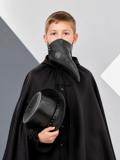 Black Plague Doctor Carnival Mask for Halloween Costume Masks detail