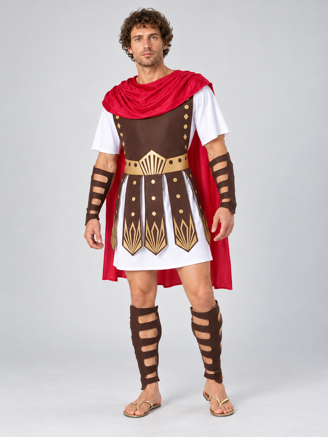 Ancient Warrior Costume with Tunic and Cape Costume Capes detail