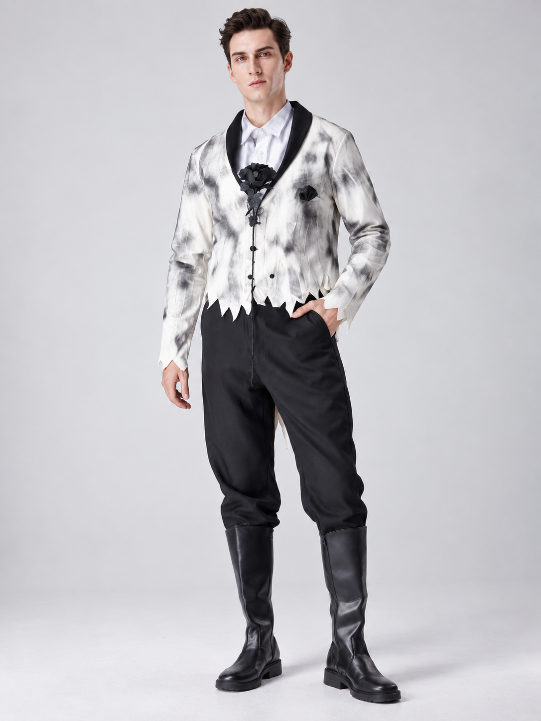 Vampire Costume: Jacket, Shirt, Pants, Brooch