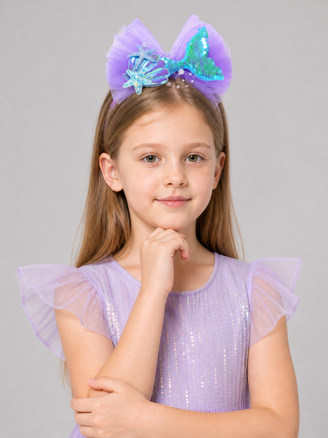 Mermaid Bow Carnival Headpiece for Halloween Costume Headwear detail