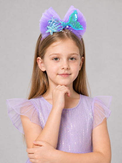 Mermaid Bow Carnival Headpiece for Halloween Costume Headwear detail