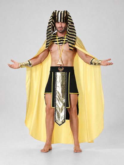 Egyptian Pharaoh Costume with Cloak and Accessories