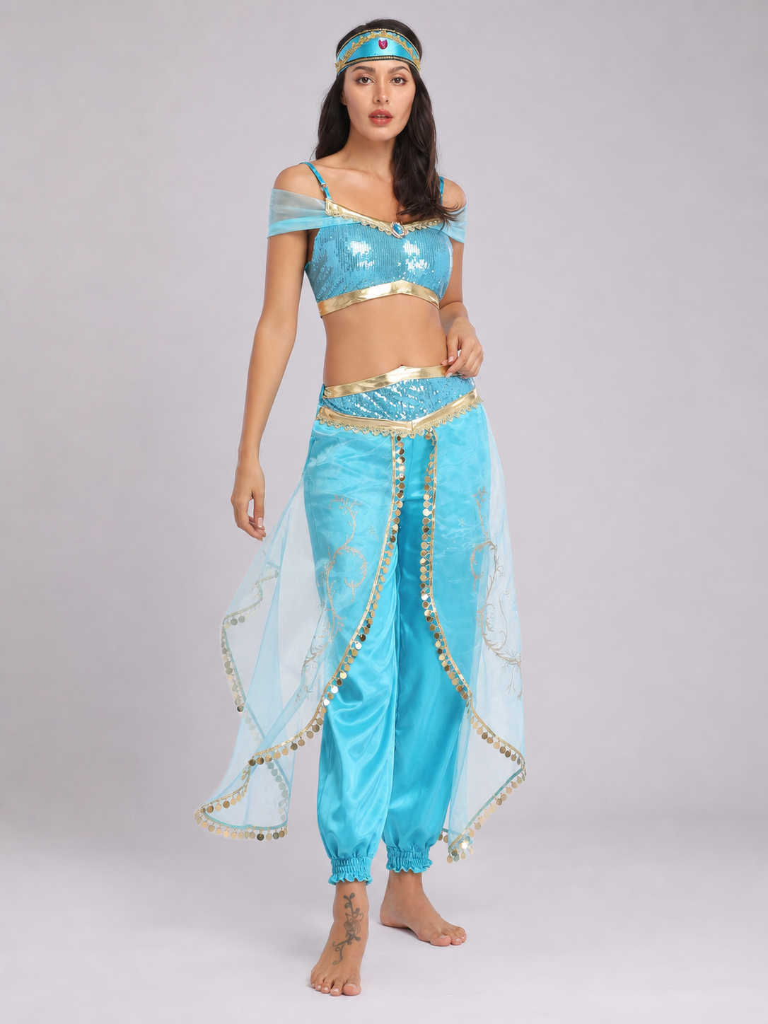 Themed Costume with Sequins and Harem Pants