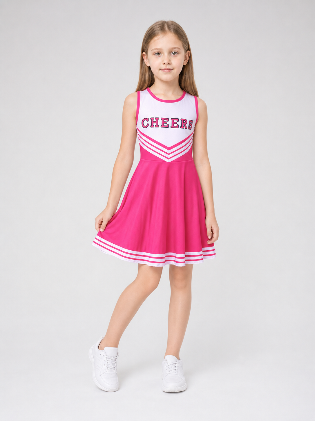 Cheerleading Costume with Pom-Poms, Socks, and Dress