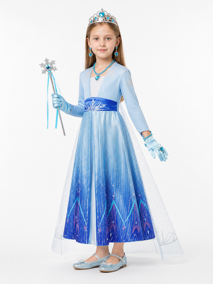 Snow Queen Carnival Costume for Halloween and Cosplay on-model front view