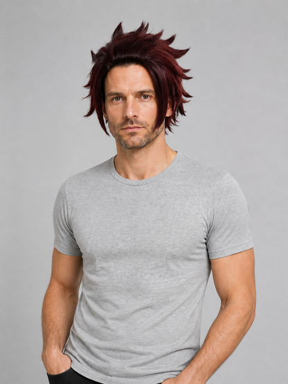 Red-Brown Carnival Wig for Halloween and Cosplay Costume Wigs detail