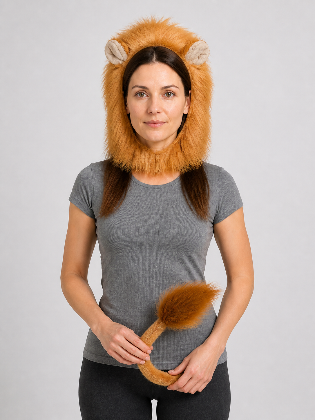 Brown Lion Carnival Headpiece Costume Headwear detail