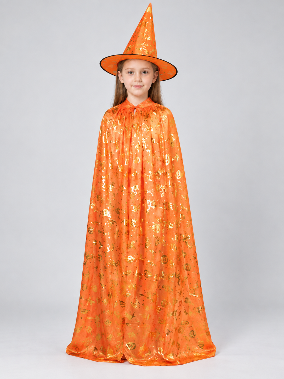 Carnival Costume with Cape and Pointed Hat