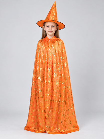 Carnival Costume with Cape and Pointed Hat