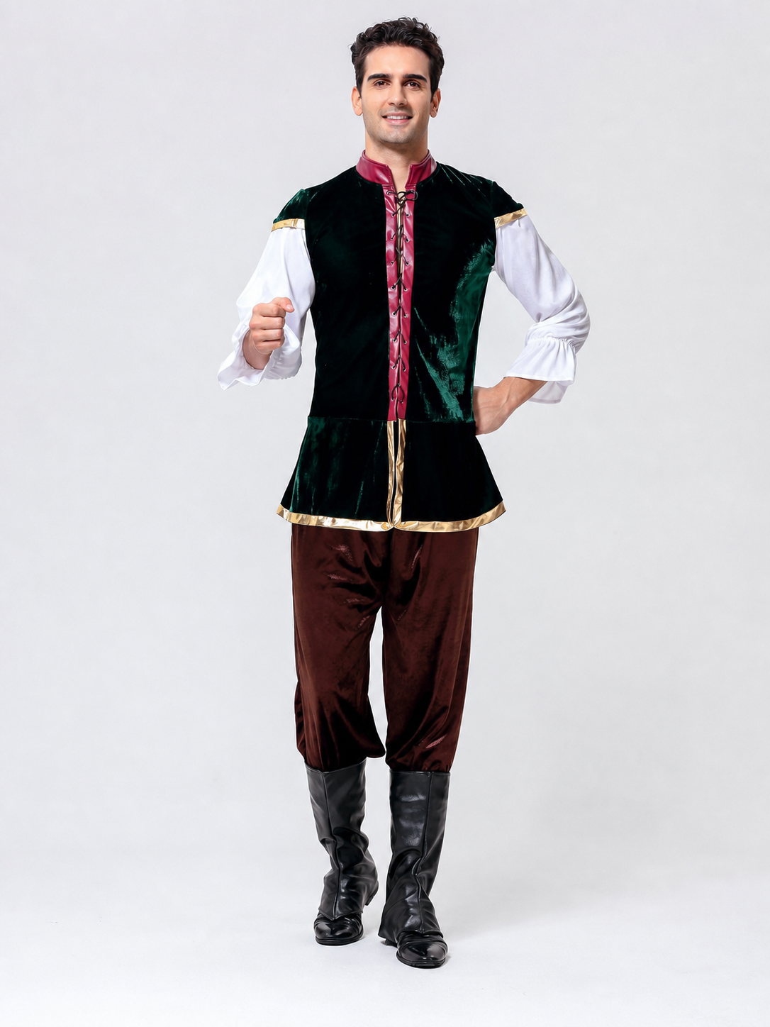 Historical Costume with Shirt and Brown Pants