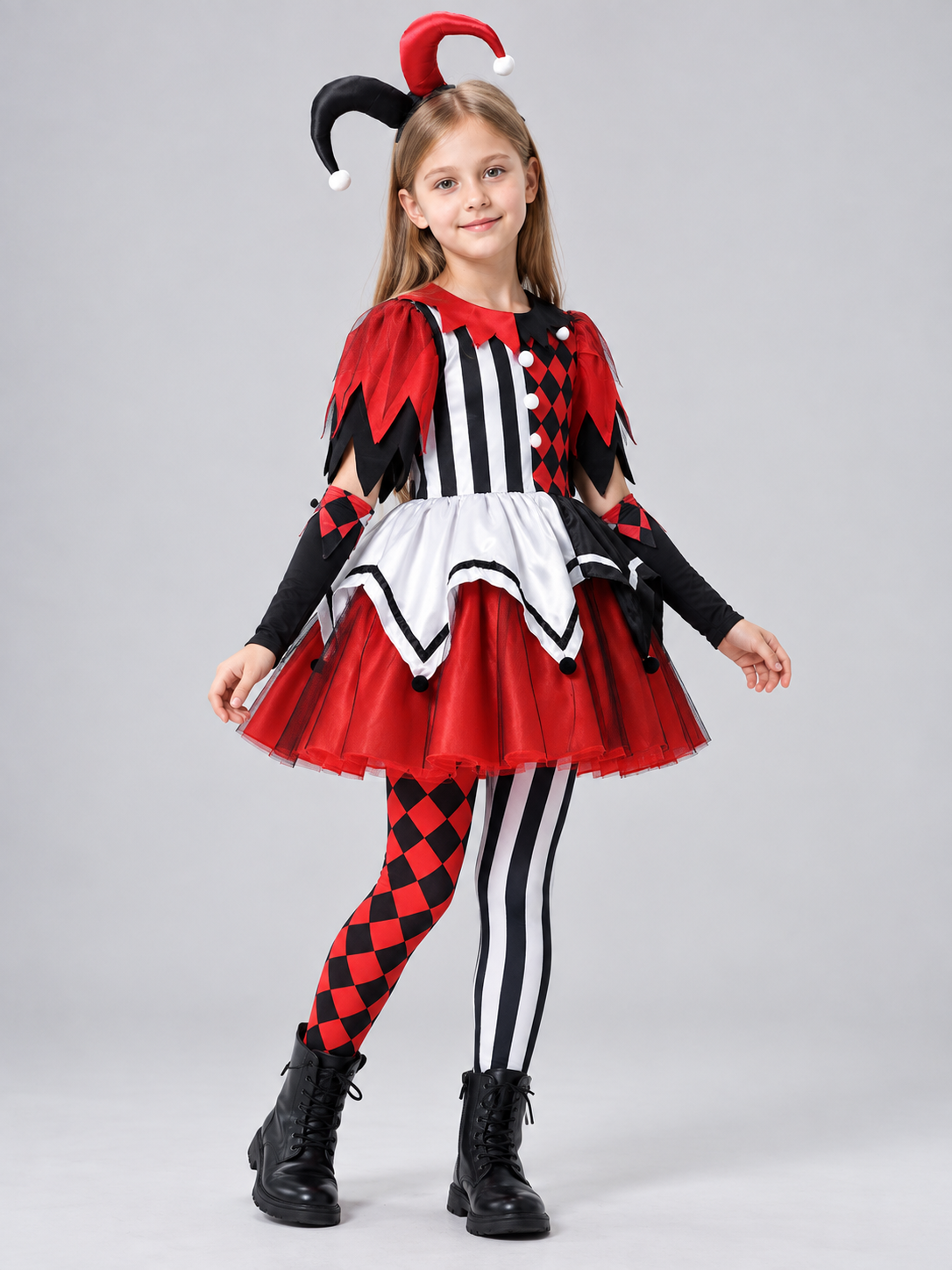 Children's Jester Costume with a Full Skirt Costumes detail