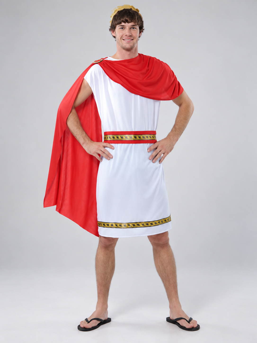 Antique-Style Carnival Costume with Red Cape Costume Capes detail