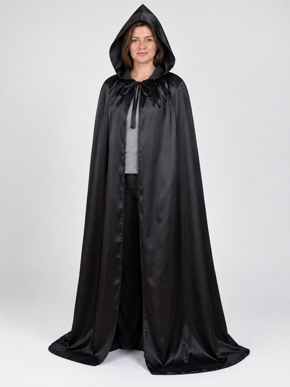Black carnival cape with attached hood