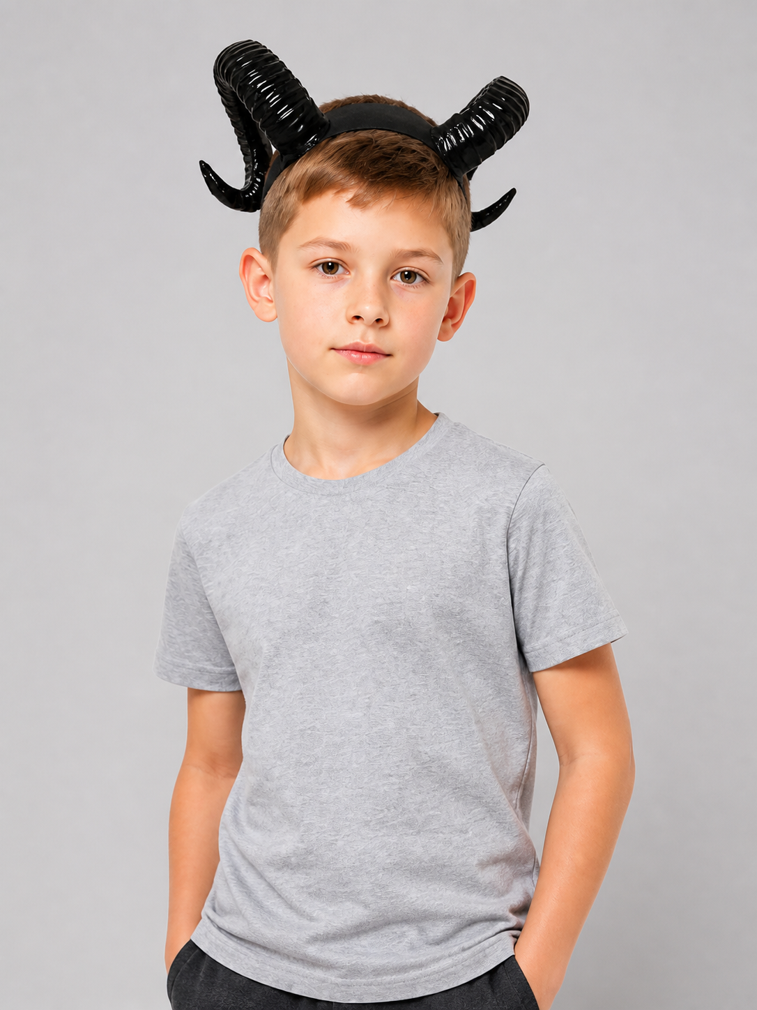 Halloween Carnival Headband with Black Horns
