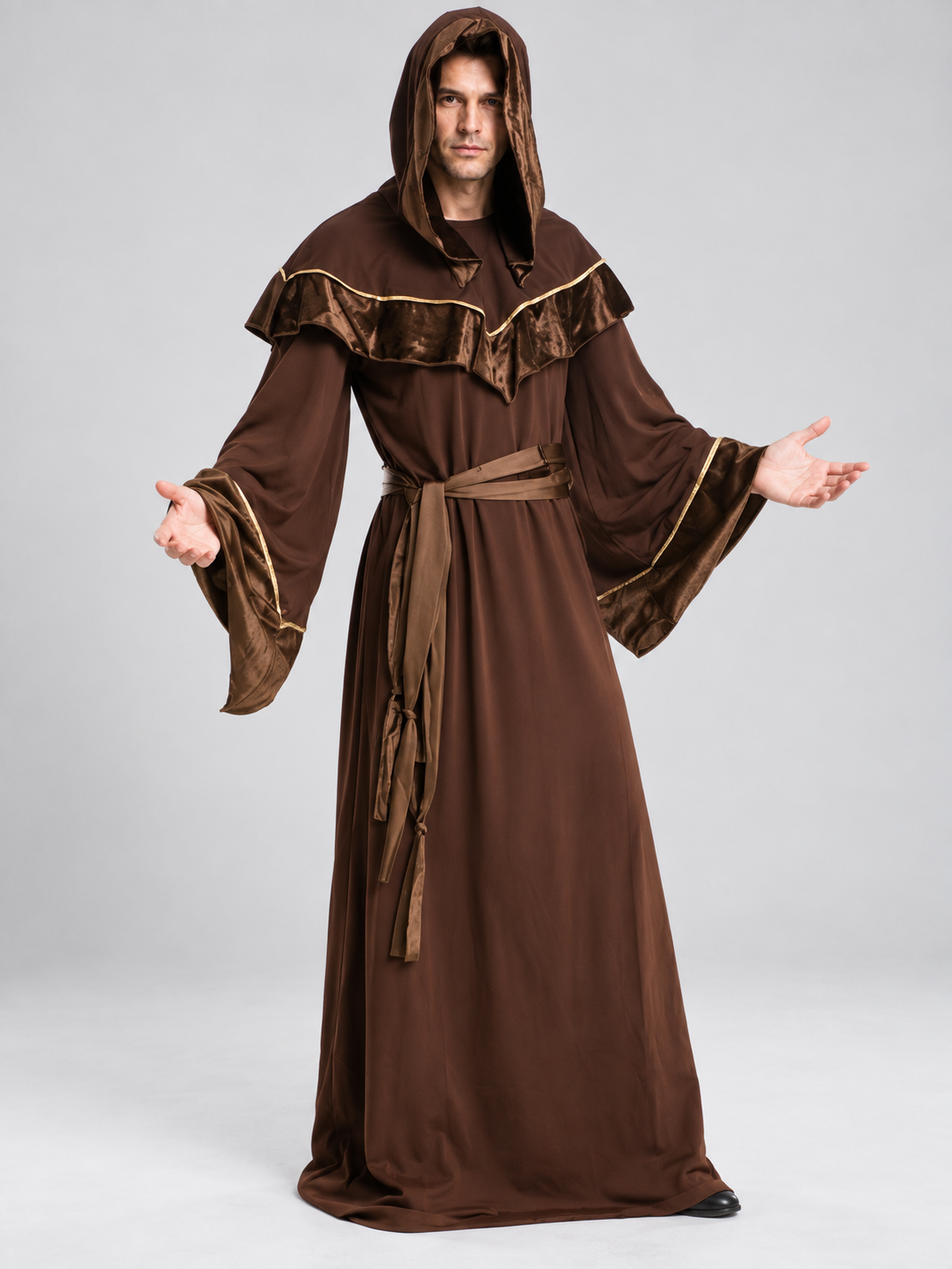 Adult Wizard Carnival Costume, Brown