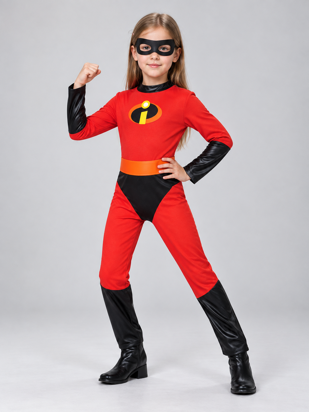 Kids' Superhero Carnival Costume with Mask, Red