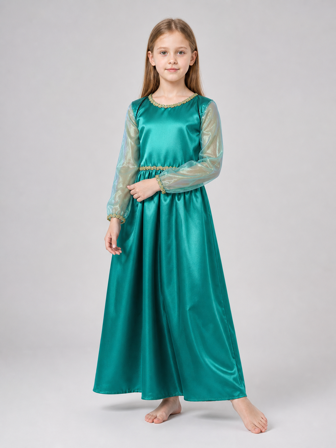 Green fairy-elf costume with wings and headband