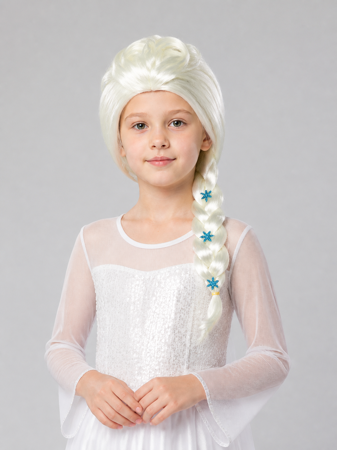 Platinum Carnival Wig with Braid for Halloween Costume Wigs detail