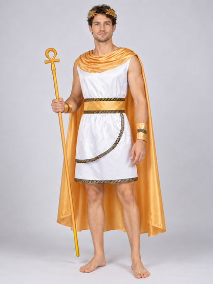 Greek God Costume: Tunic, Cape, Wreath, Scepter