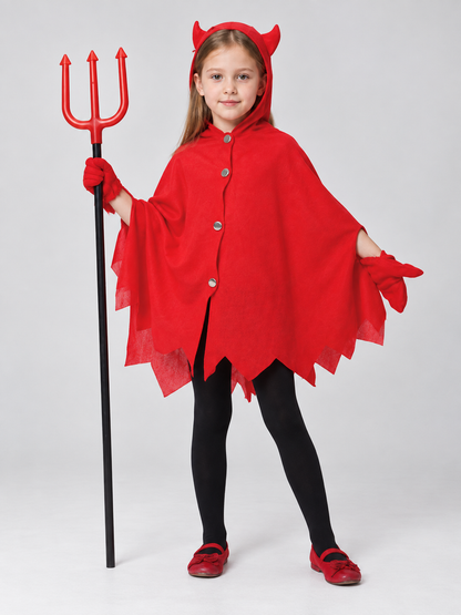 Devil Costume with Hood and Trident Costumes detail