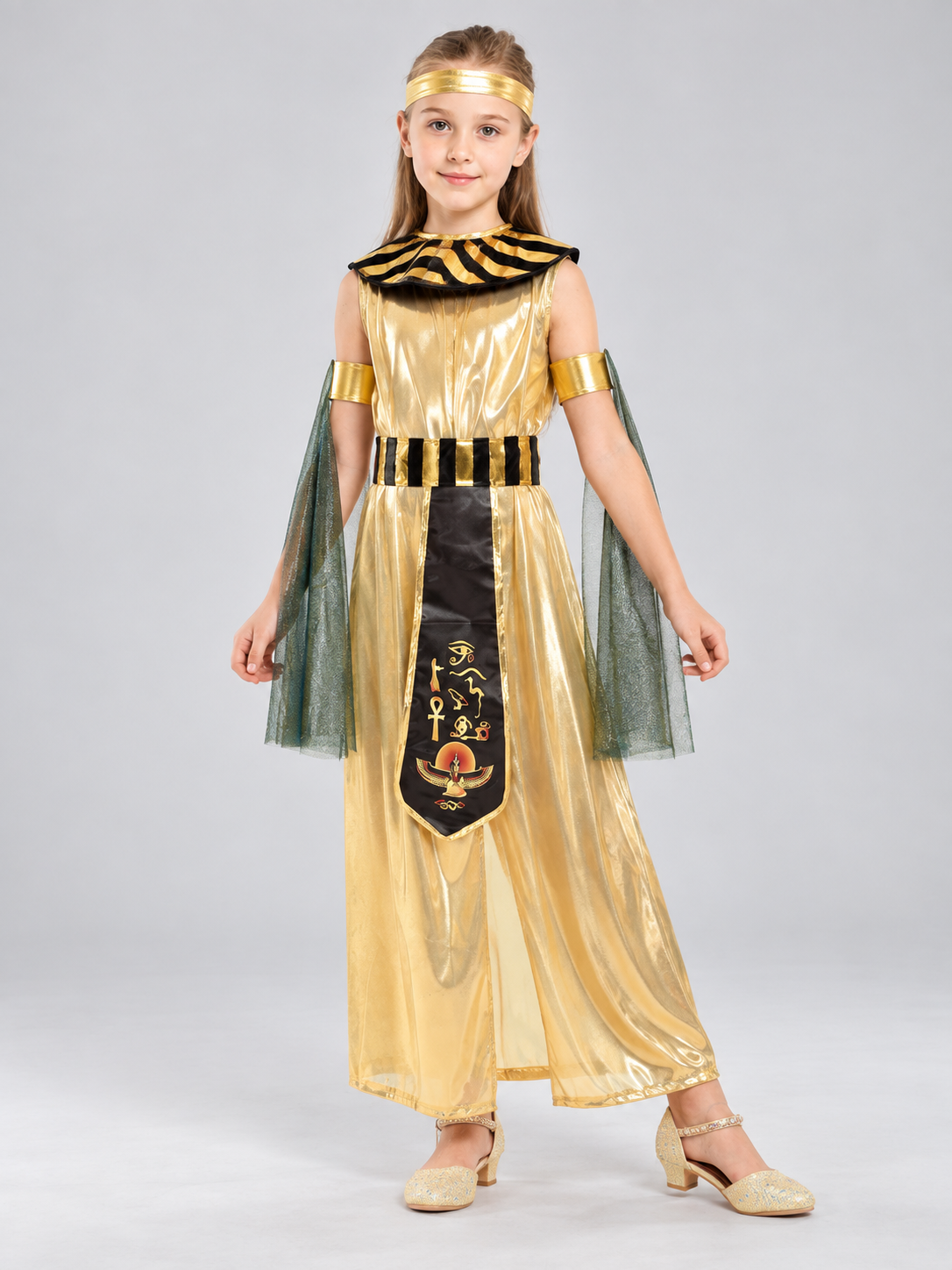 Queen Carnival Costume with Golden Dress