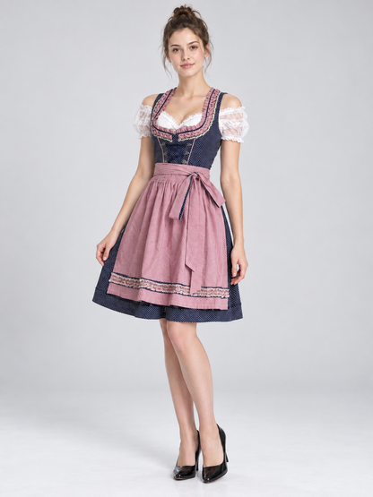 Bavarian-Style Dress with Apron for Oktoberfest