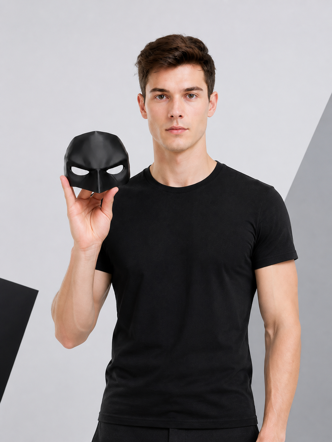 Black Carnival Half-Mask for Halloween and Cosplay Costume Masks detail
