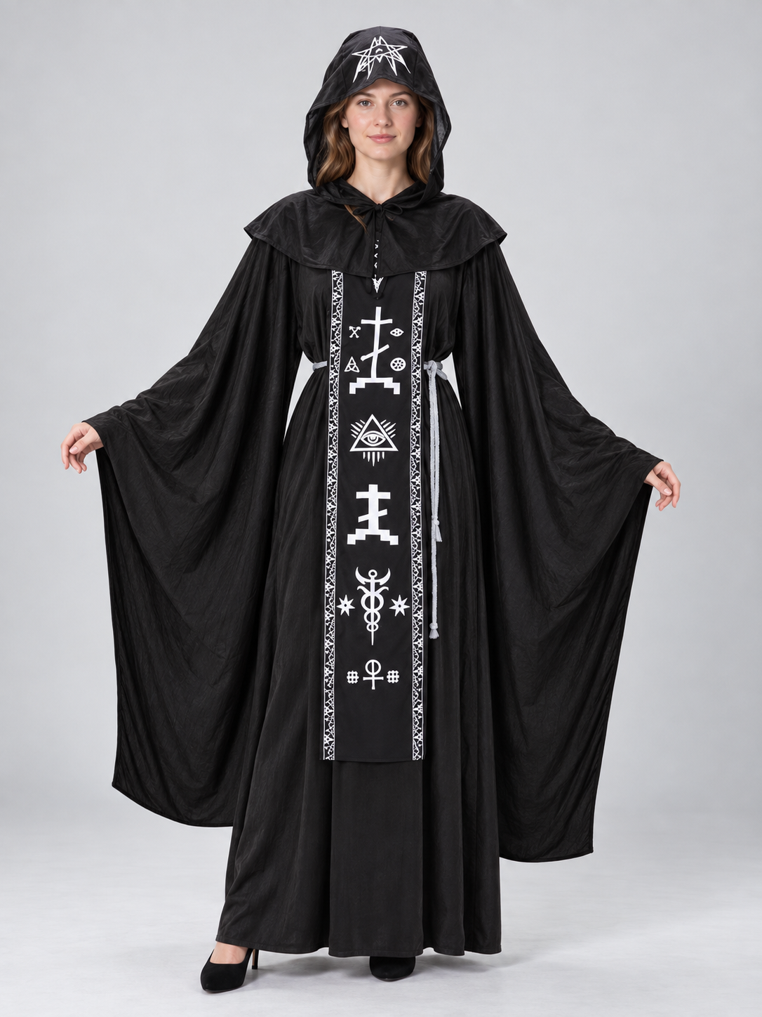 Hooded Vampire Costume, Black