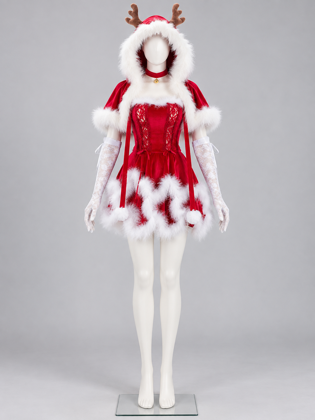 Hooded Costume with Reindeer Antlers Costumes detail