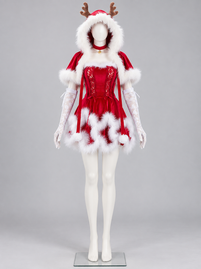 Hooded Costume with Reindeer Antlers Costumes detail