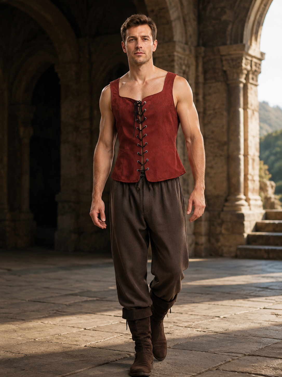 Renaissance-Style Lace-Up Vest for Performances product detail