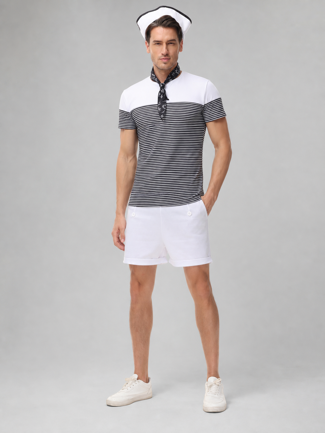 Striped Nautical Stage Costume with Shorts
