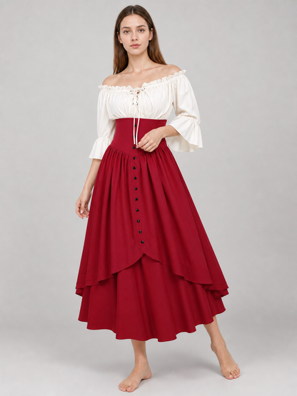 Vintage Off-the-Shoulder Dress