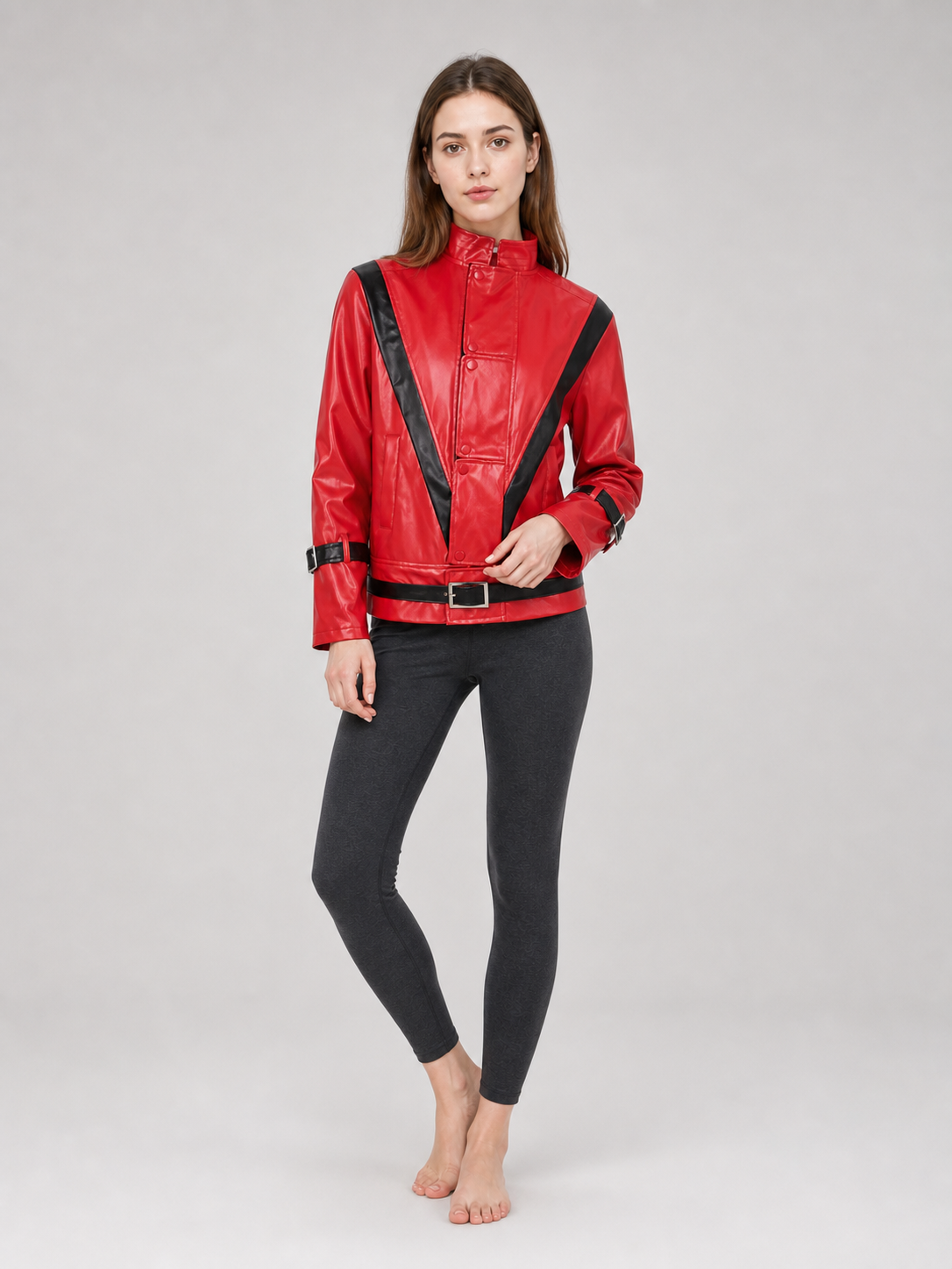 Red Michael Jackson-Style Cosplay Jacket